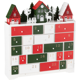 Ξύλινο Advent Calendar Χριστουγεννιάτικο Χωριό με 24 Wax Melts2